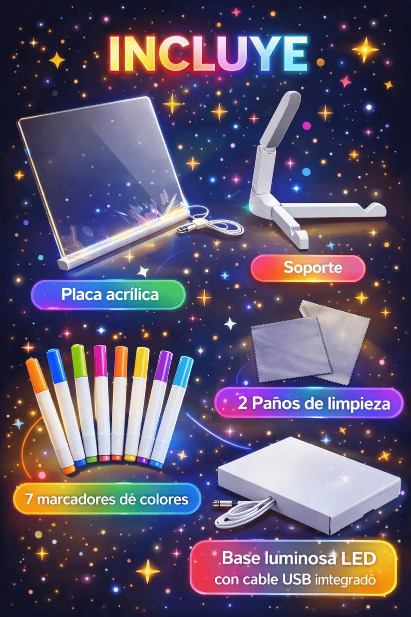 Magic Glow Board - Aprende Jugando con Luz