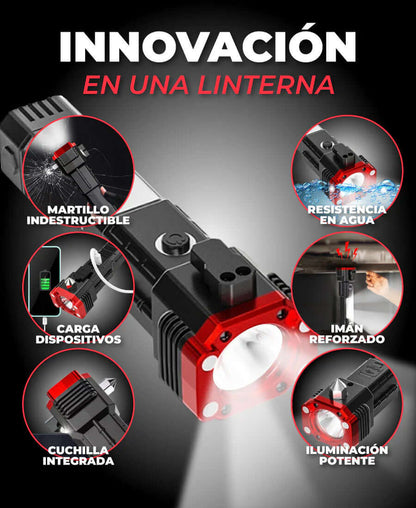 Linterna Táctica Multifuncional Recargable