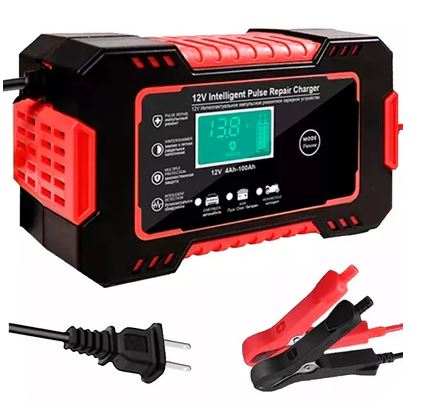 Cargador Bateria Carro Moto 12v Pantalla