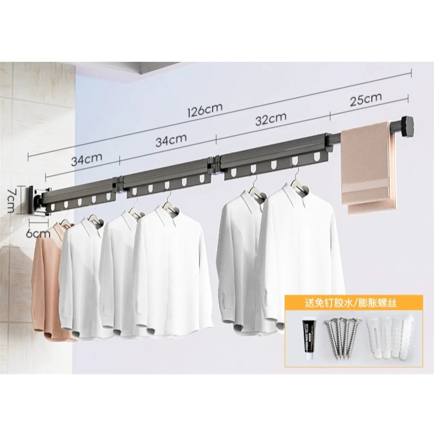 TENDERO DE ROPA PLEGABLE - EXTENDIBLE 3 RAMOS